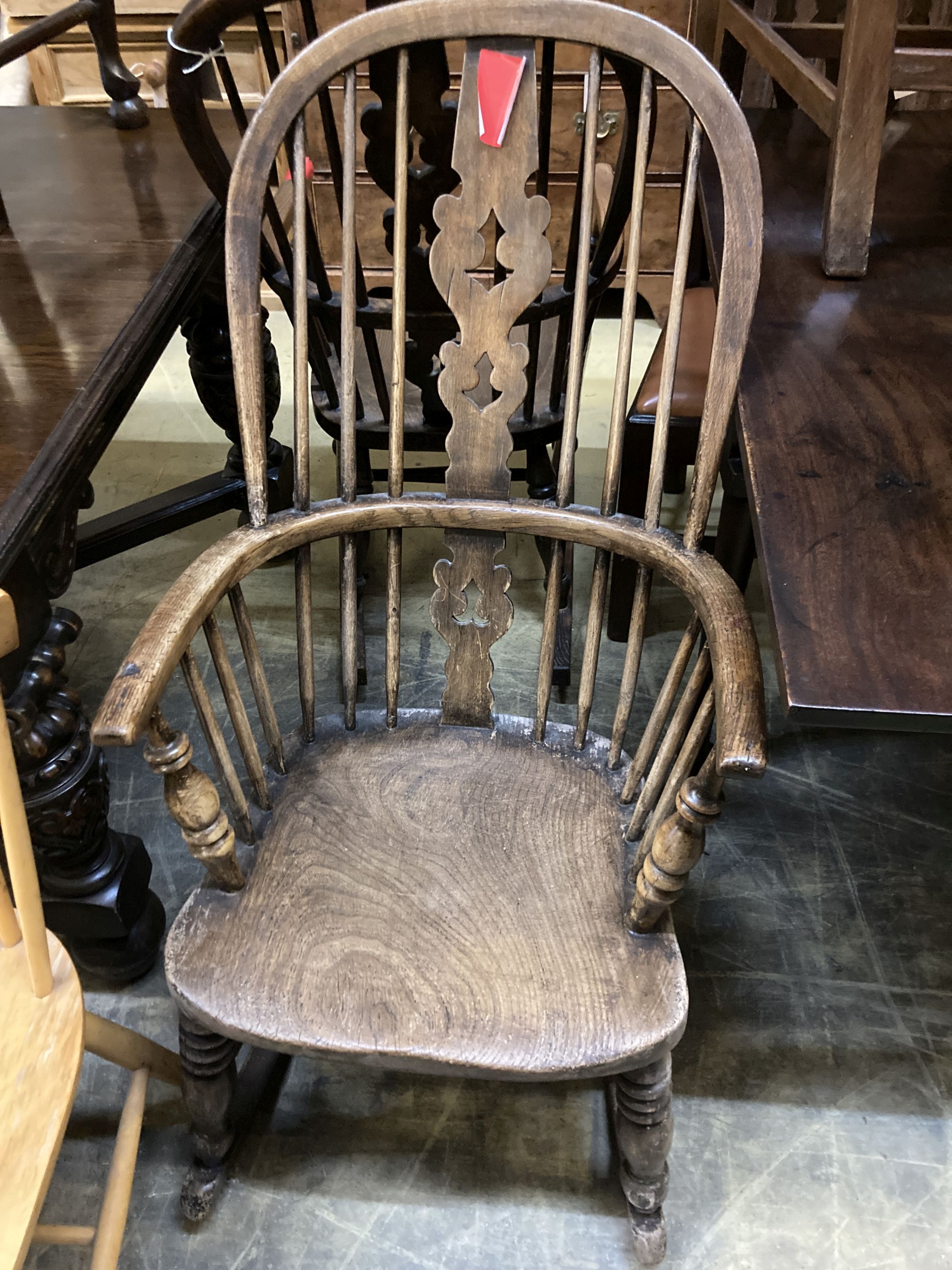 Two ash and elm Windsor rocking armchairs